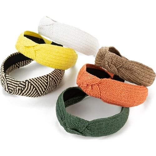 Knotted Headband Weaving Turban For Women Girls Hair Hoop Bezel Wide Cross Hairbands Hair Accessories Headwear