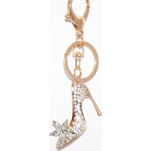 High Heel Shoe Keychain Rhinestone Crystal Purse Car Key Chain Bag Decorative Alloy Keyring