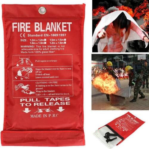 1.5M x 1.5M Fire Blanket Fiberglass Fire Flame Retardant Emergency Survival Fire Shelter Safety Cover Fire Emergency Blanket