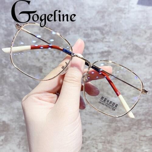 2020 Anti Blue Light Glasses Frame Womens Eyeglass Frame Computer Eyeglasses Vintage Men Metal Spectacles Transparent Frames