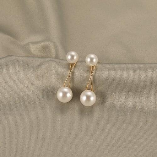 Popular Fashion Simple Korean Commute Ladies Temperament Cross Pearl Arc Earrings Aliexpress Explosion Lemon Earrings Egypt