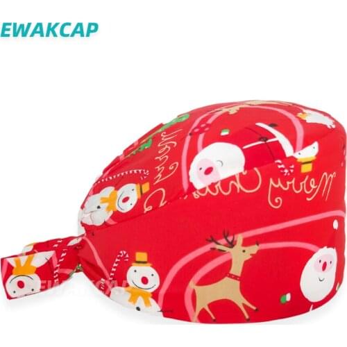 Unisex Adjustable Bouffant Nursing Hat Scrub Hats Clinic Dentist Surgeon Nurse Working Scrubs Caps Women Men Surgicals Cap