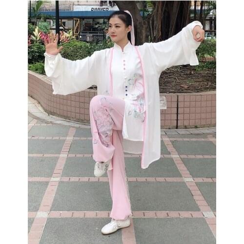 Customized unisex embroidery martial arts kung fu performance clothing wushu uniforms Tai chi taiji suits