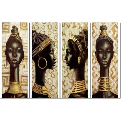 Vintage African Queen Diamond Painting Cross Stitch 5D DIY Full Square Drill Gold Black Woman Diamond Embroidery Accessories