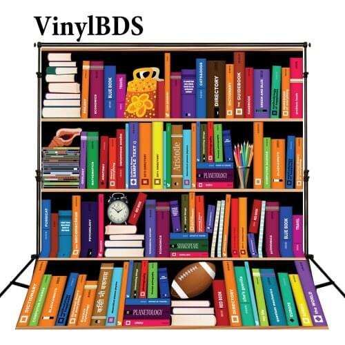 VinylBDS Photo Background Children Background Newborn Photography Baby Backdrop Photography Book Shelf Background for Studio