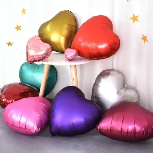 10pcs/lot 18inch Metallic Rose Gold Silver Chrome Star Heart Foil Balloon Birthday Wedding Decoration Metal Color Balls Supplies