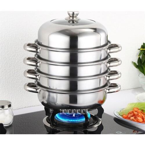 High Quality Multi - layer 28 cm Steamer Stainless Steel Thicken Pot ,Bread Steamed Buns Steamer Large Induction Cooker General