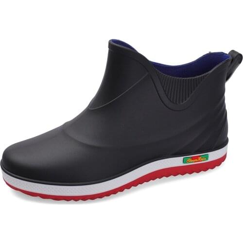 High Quality Water Shoes Rain Boots Mens Wear-resistant Casual Short Rain Boots Waterproof Kitchen Car Wash Fishing Shoes Men