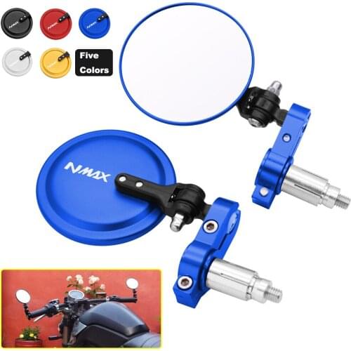 NMAX Motorcycle Rear View Mirrors Round 7/8" Handle Bar End Foldable Motorbike Side Mirror For YAMAHA NMAX 155 125 150 2020 2021
