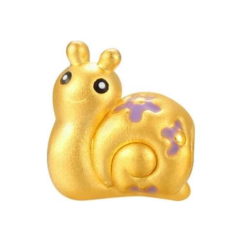 1pcs Pure 24K Yellow Gold Bracelet Women 999 Gold Lovely Snails Bracelet