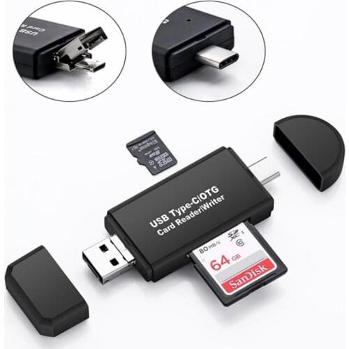 3in1 USB-C Type C USB 2.0 Micro USB OTG SD TF MMC Card Reader For Huawei Macbook Mobile Phone Adapter Memory USB Cardreader PC