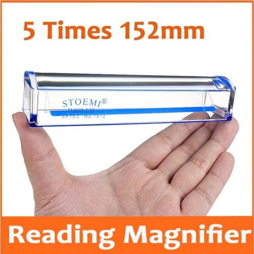 5X 152mm Handheld Educational Cylindrical Magnifier Elderly Reading Magnifying Glass Gift Loupe for Accountants with Ruler