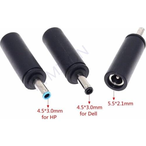 5.5x2.1mm Female to 4.5x3.0mm Male Coverter DC Power Adapter Plug for Dell HP Envy Ultrabook Laptop Charger