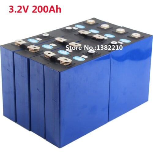 8PCS/Lot A Grade LiFePO4 3.2V 200Ah Cells Battery With Busbars For 24V EV RV Home Solar Energy Storage Systems