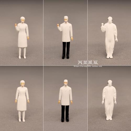 Anime Figure Rescue Medical Team Model Protective Suit Doctors Nurse Fairy Garden Miniatures Decor Action Figures Figurines Toys
