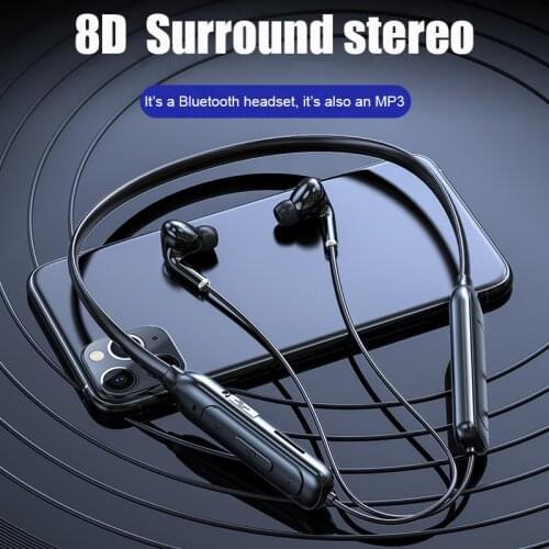 Wireless Bluetooth Headset HiFi Magnetic Sports Earbuds Running Headphones IPX5 Waterproof Neckband Headphones Noise Reduction