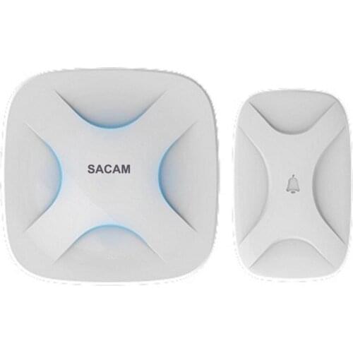 Wireless doorbell 50-clock remote control transmitter button for weatherproof, suitable for use outside the door (white)