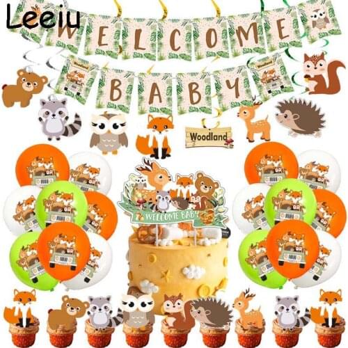 Leeiu Woodland Animals Party Jungle Safari Birthday Paper Plates Cup Woodland Baby Shower Forest Birthday Party Supplies