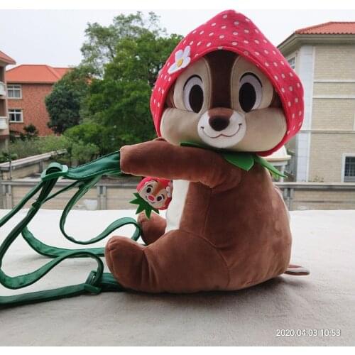 Disney Chip 'n' Dale Plush Backpack Soft Stuffed Animals Dolls Toys Bags For Children School Bag Gifts 35cm