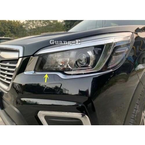 For Subaru Forester 2018 2019 2020 Car Body Front Fog Light Lamp Eyebrow Detector Frame Stick ABS Chrome Cover Accessories 2pcs