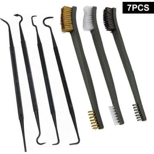 Double-headed 3pcs Wire Brushes 4pcs Nylon Picks Spray Gun Brush Pick Brush Set Multipurpose Car Cleaning Tool Accessories Tools