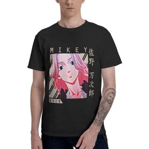 Mens Tokyo Revengers Mikey T-Shirt Harajuku Anime Manga Manjiro Sano Tshirt Short Sleeve Hip Hop T Shirt Homme Cotton Tee Gift