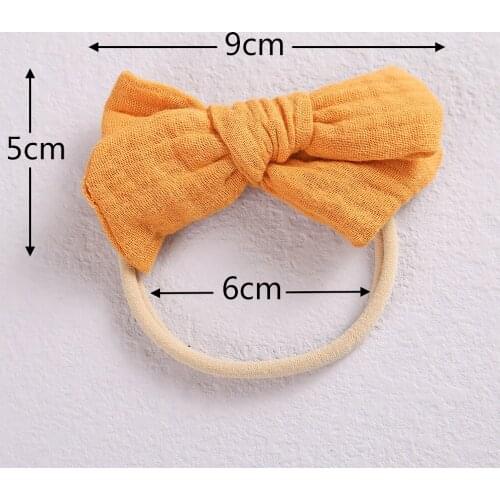 Cotton Hair Bow Baby Headbands For Girls Solid Color Nylon Elastic Hairbands For Children Kids Headwear Fashion Hair Accessories