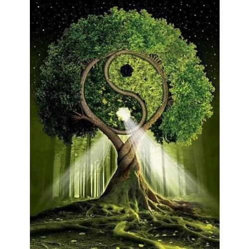 Full Square/Round Drill 5D DIY Diamond Painting "Tai Chi Trees" 3D Rhinestone Embroidery Cross Stitch 5D Home Decor Gift