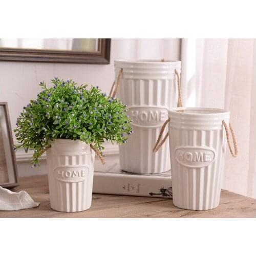 Ceramic vase ornaments wholesale white simple modern vases home decoration crafts bedroom living room vase flower