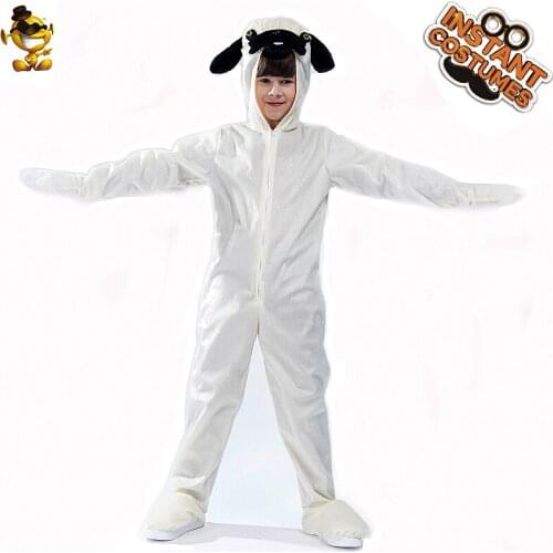 Halloween Cosplay Unisex Kids White Cartoon Costume Dress up Cute Dog Mascot Party Costumes