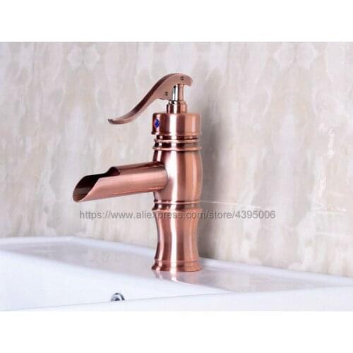 Basin Faucets Red Copper Brass Bathroom Basin/Sink Faucet Single Handle Hole Vanity Sink Mixer Tap Bnf244