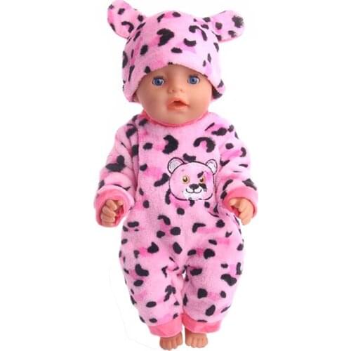 Children best Birthday Gift,Cute cow bear pattern pajamas + hat fit Doll For 18 inch(only clothes)