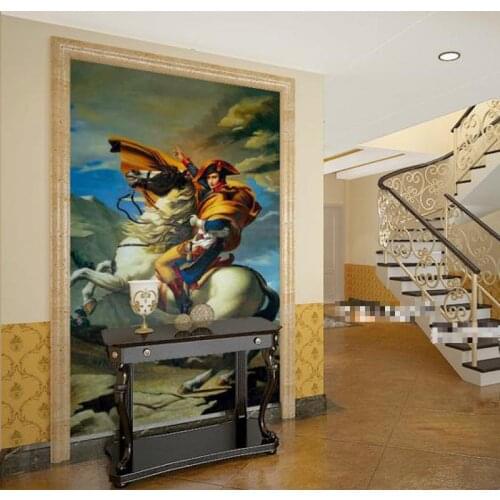 Custom size Napoleon crosses Saint Bernard European oil painting living room bedroom dining room TV wall wallpaper mural