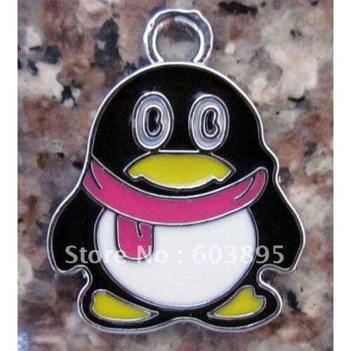 Wholesale 100pcs Enamel penguin Charms 25*20mm