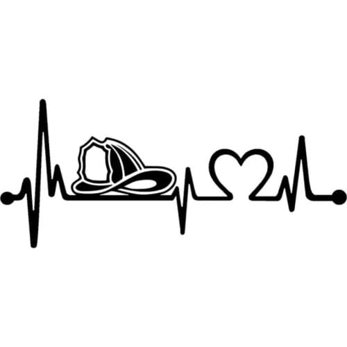 Firefighter Heartbeat Lifeline Car Auto Body Bumper Window Decor Decals Sticker автомобильные товары наклейки на авто Accessory