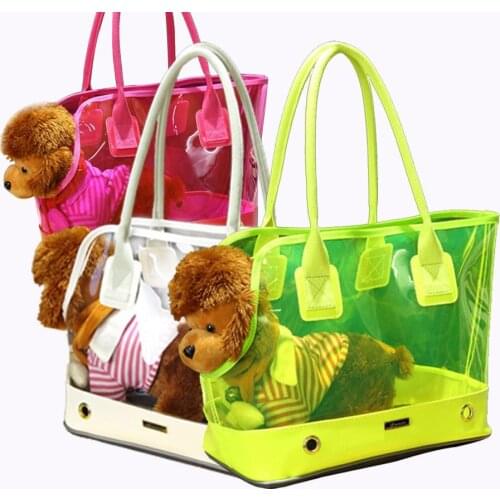 Novel Transparent Dog Carrier Bag Fashion PVC Portable Outdoor Cat Holder Bag Summer Pet Travel Handbag Head Out Shoulder Bag