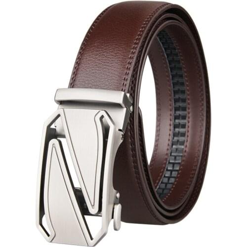 New Fashion Designer Men Belts Famous Brand Genuine Leather Male Belt Luxury Black Coffee Automatic Buckle Ceinture