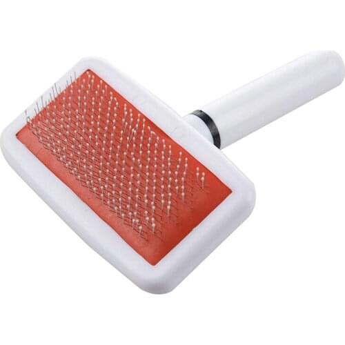 Pet Dog Cat Shedding Grooming Pin Hair Brush Comb White
