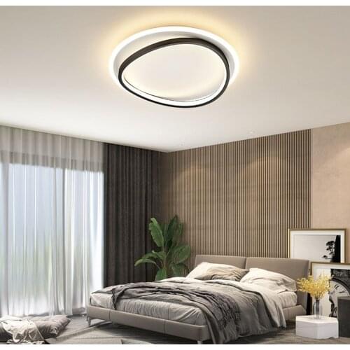 Black Or Gold LED Ceiling Light Study Living Room Modern Nordic Simple Panel Lamp Acrylic Bedroom Kitchen Indoor Round Fixtures