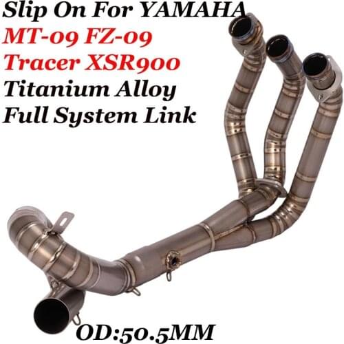 Titanium Alloy Slip On For Yamaha MT-09 MT09 FZ-09 XSR otorcycle Exhaust Muffler Escape Modified Front Connect Middle Link Pipe
