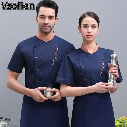 Chef Uniform Short Sleeve Unisex Kitchen Cooking Jacket Restaurant Hotel Bakery Catering Food Services Chef Jacket Work Overalls