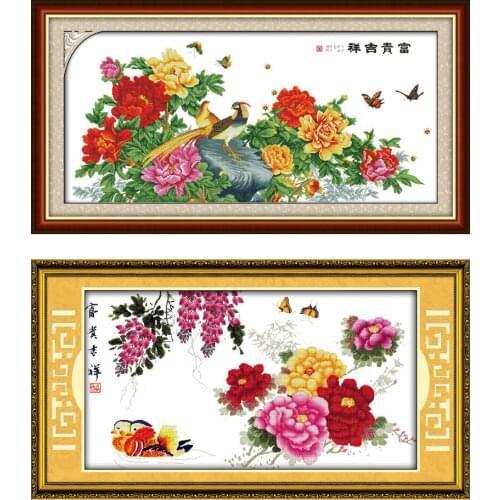 Everlasting Love Wealth & Good Luck Chinese Cross Stitch Kits Ecological Cotton Clear Printed 11CT DIY Gift Christmas Decoration