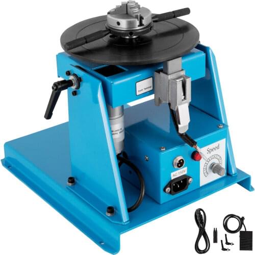 VEVOR 5kg / 10kg Rotary Welding Positioner Turntable Table 15W Motor with 2.5" 3 Jaw Lathe Chuck Tilt Angle 0-90° High Capacity