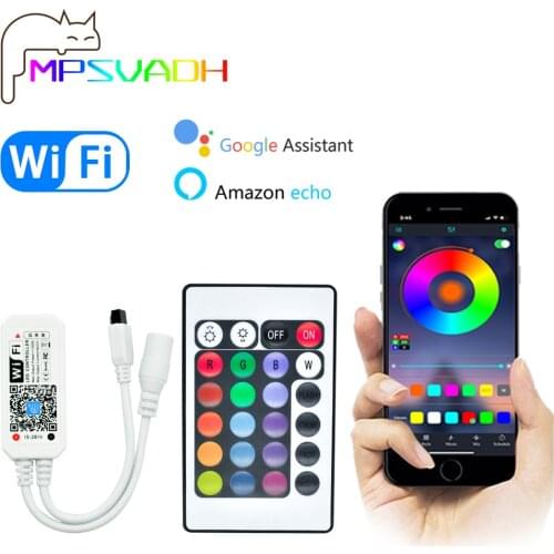 WIFI Controller RGB Mini 12V 24 Key Compatible with Alexa For TV Bedroom Background Decoration RGB LED Strip Lights Decoration