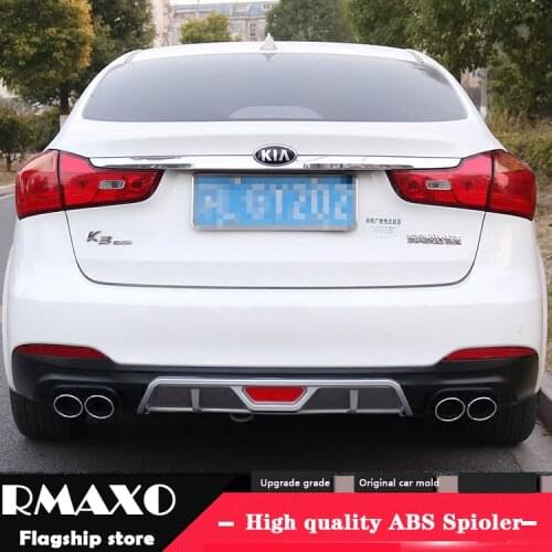 For Kia Forte Body kit spoiler 2013-2015 For Kia Forte K3 ABS Rear lip rear spoiler front Bumper Diffuser Bumpers Protector