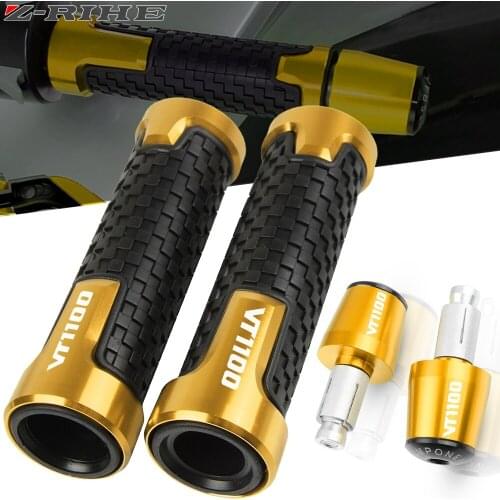 Motorcycle Handlebar Grips Ends 7/8" 22mm Handle Bar Grip End Cap Plugs For Honda VT1100 VT1100CSPIRIT VT1100C2S ABRE 1997-2007