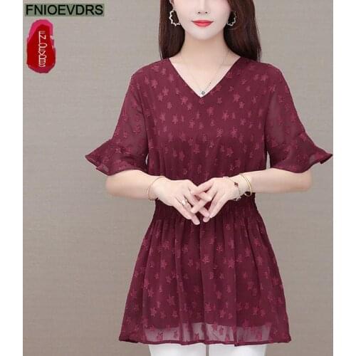 Plus Size Clothes 5XL 4XL 3XL Tops Blusas For Women Summer Floral Printing Tunic Long Shirt Pink Casual Belly Peplum Blouse