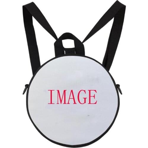 3pcs Backpack Sublimation DIY White Blank Girl Boy Unisex Oxford Circle Shaped Brief breathe freely School Bag
