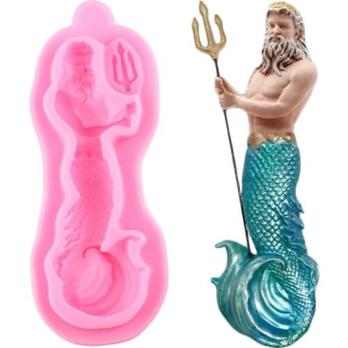 3D Neptune Silicone Mold DIY Party Fondant Cake Decorating Tools Sugarcraft Chocolate Baking Mould Candy Polymer Clay Moulds
