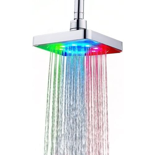 7-Color LED Shower Head Water Powered 7-Color Changing High Pressure Bathroom Rainfall Shower Head